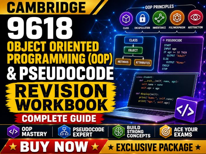 Cambridge 9618 Object-Oriented Programming (OOP) & Pseudocode - Revision Workbook | Complete Guide