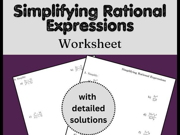 Simplifying Rational Expressions Worksheet (with solutions)