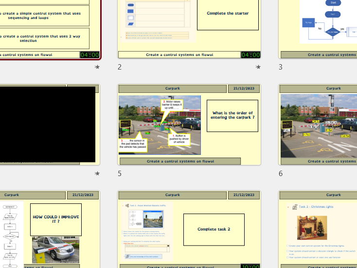 KS3 FLOWOL: Lesson 4 – The Car Park (Two-Way Selection, Motors & Subroutines)