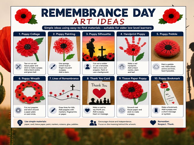 Remembrance day Art ideas EYFS KS1 SEND
