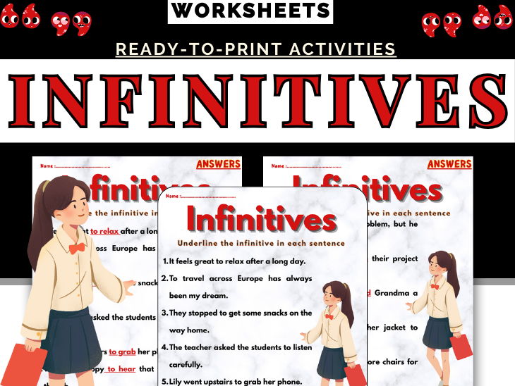 Infinitives Worksheets | Grammar Practice | Identifying Infinitives in Sentences