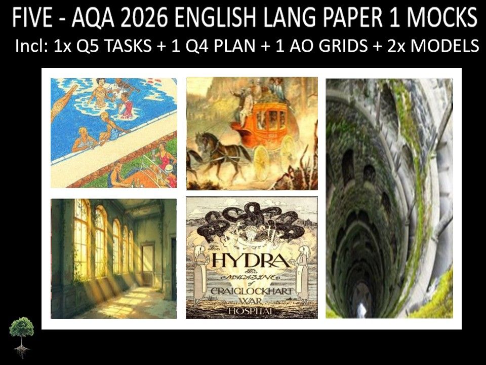 FIVE - AQA PAPER 1 | 2026 FULL MOCKS | Q5 TASKS | Q4 PLAN |AO GRIDS | MODELS