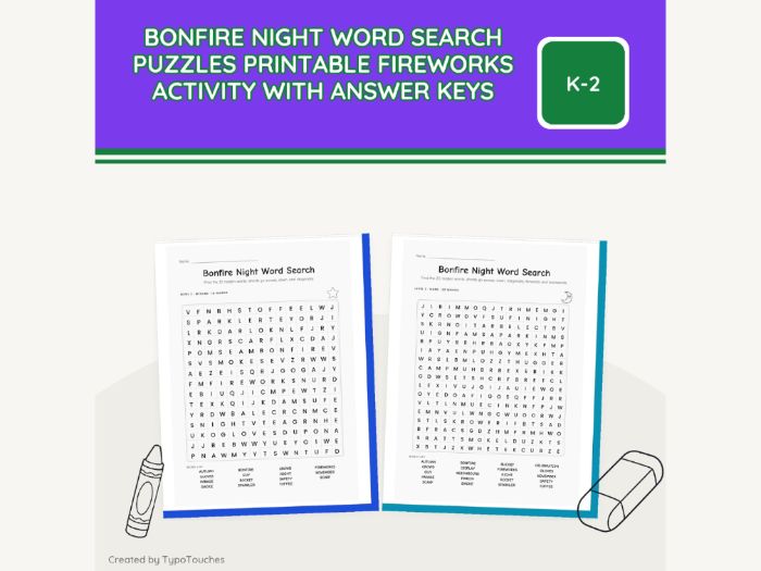 Bonfire Night Word Search Puzzles | 6 pp