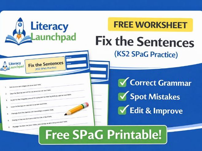 KS2 SPaG Fix-It Sentences Worksheet