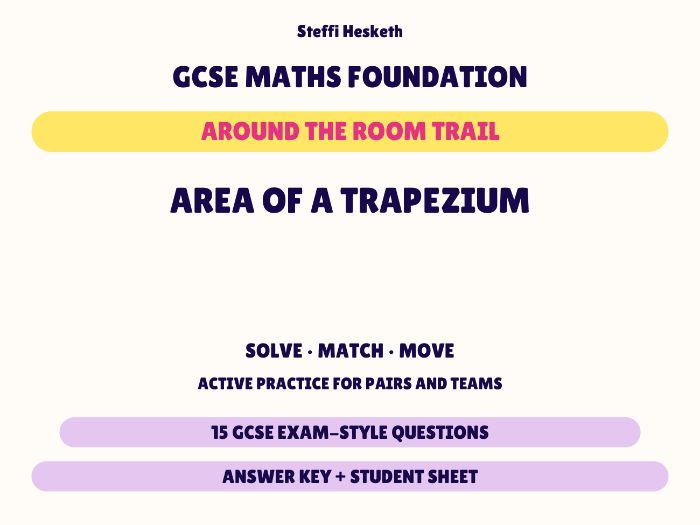 GCSE Foundation Maths Area of a Trapezium | Around the Room Trail