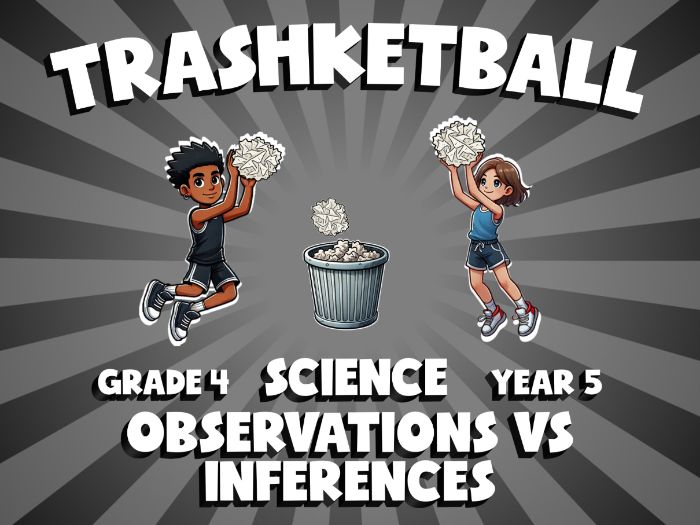 Observations vs Inferences TRASHKETBALL Science Game | No-Prep Year 5 Review Activity