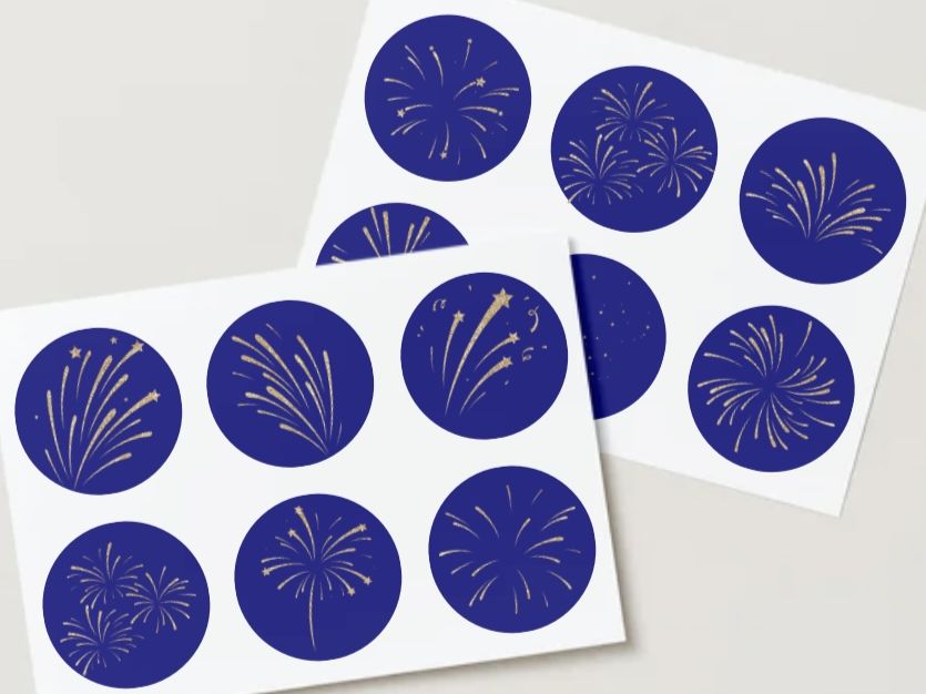 Glitter firework discs