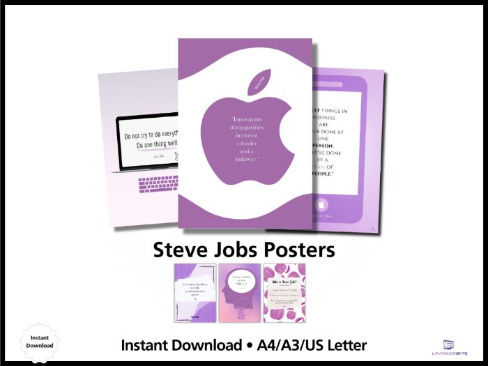 Steve Jobs Quote Posters – Computer Science Classroom Display (Set of 5)