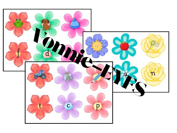 Letter matching flowers