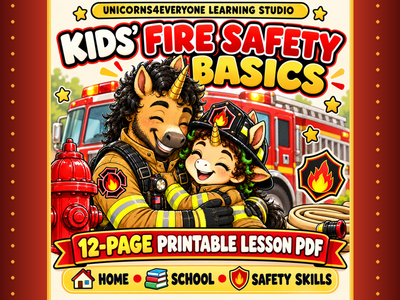 Kids Fire Safety Activities | Fire Safety Basics Printable | Life Skills & Home Safety