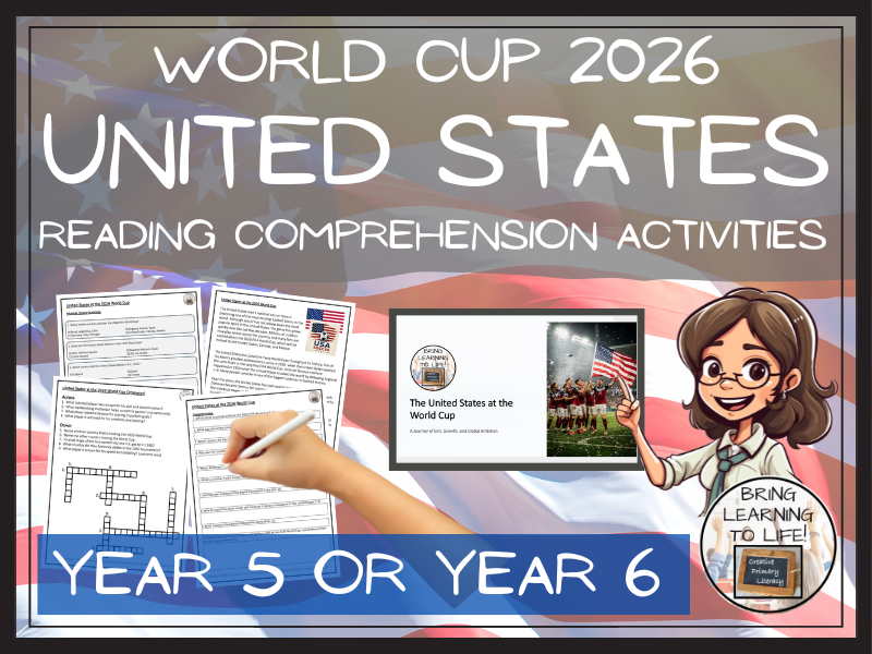 United States World Cup 2026 Reading Comprehension Activities | Year 5 or Year 6