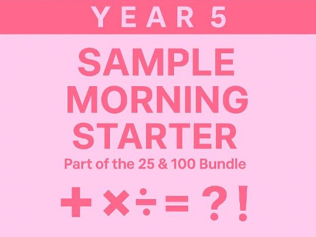 FREE Sample | Year 5 Morning Starter | Maths & SPaG | From the 25 & 100 Sheet Bundles