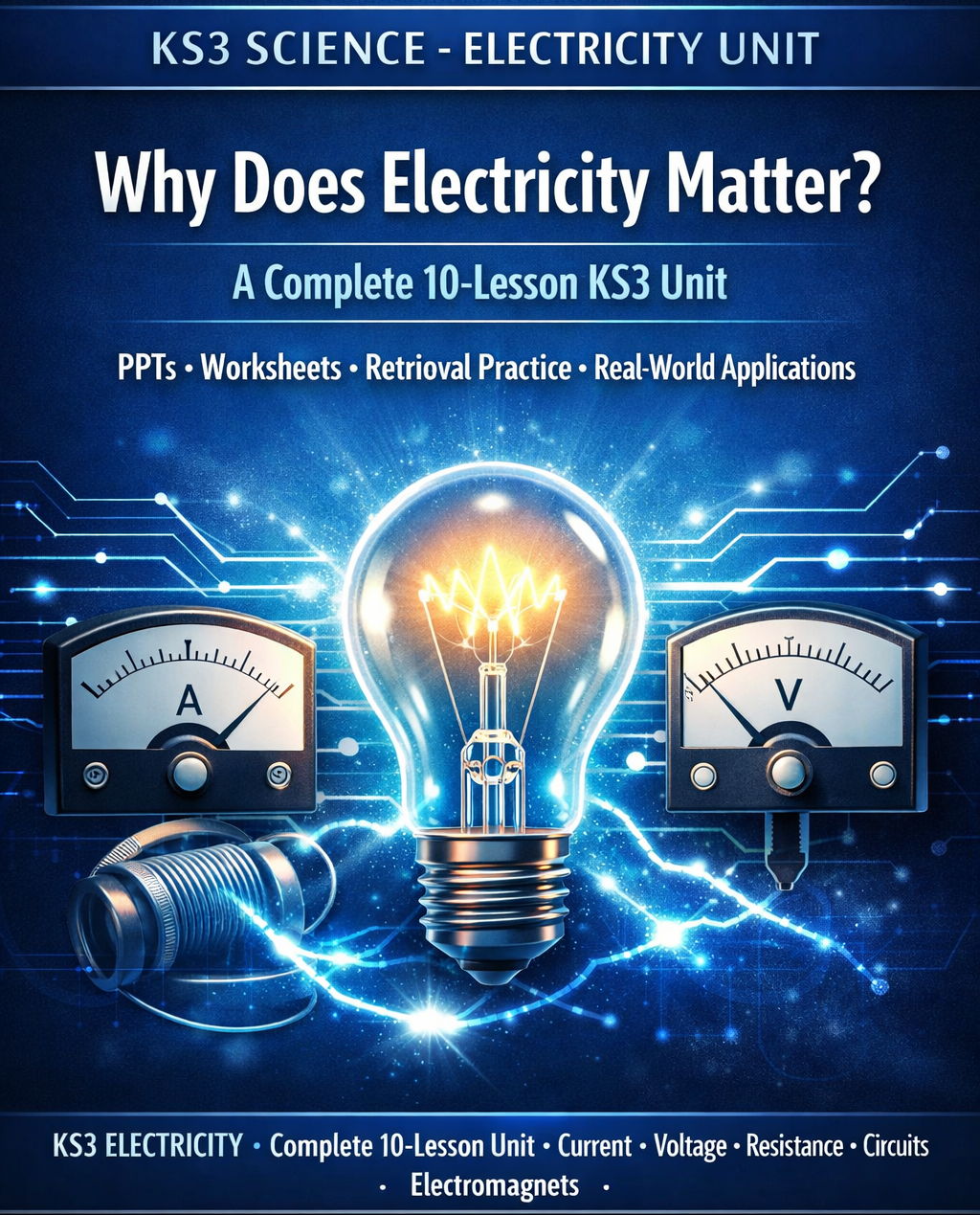 Y7 - Electricity PPT and Worksheet Pack