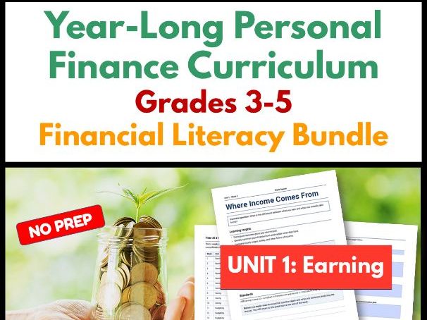Year-Long Personal Finance Curriculum | Grades 3-5 | Financial Literacy | Unit 1