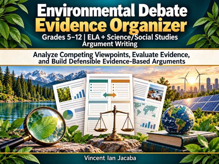 Environmental Debate Evidence Organizer | Argument Writing & Source Evaluation | Grades 5–12