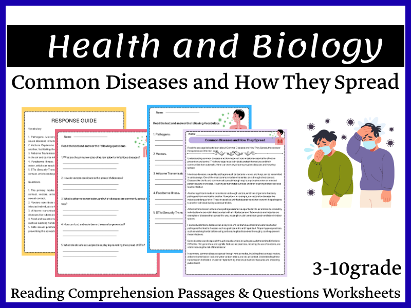 Common Diseases and How They Spread: Reading Comprehension Worksheet