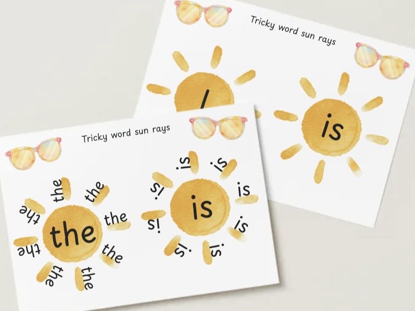 Phase 2 tricky word sun rays