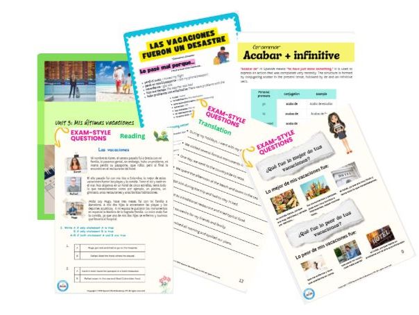 EDEXCEL GCSE Spanish – New Specification Módulo 2, Mis últimas vacaciones