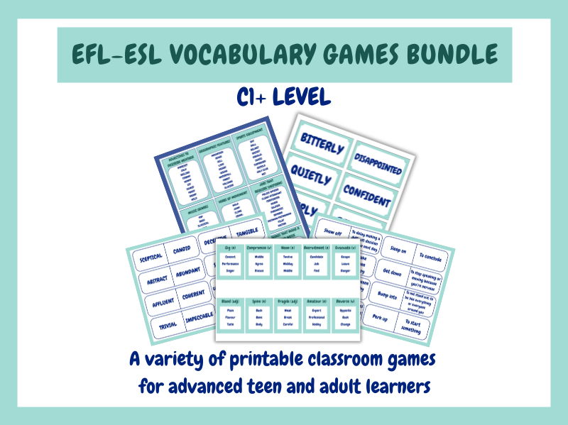 EFL-ESL Advanced Vocabulary Games Bundle (C1+)