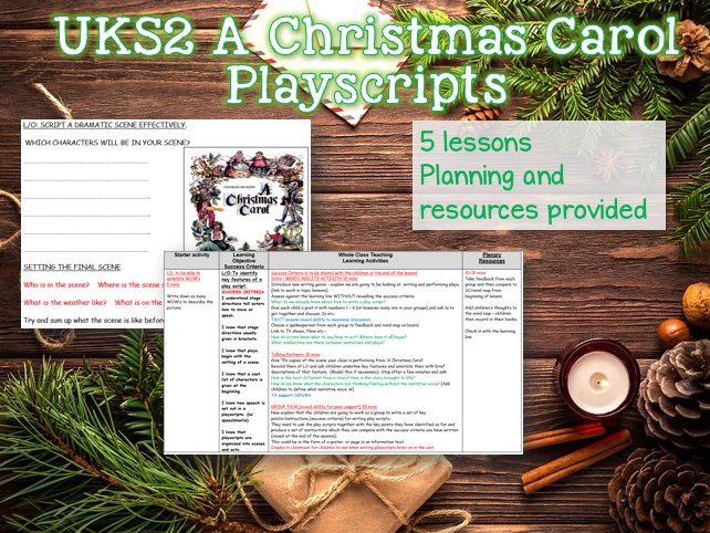 Uks2 A Christmas Carol Playscripts Unit 5 Writing Lessons Teaching Resources 