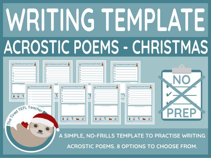 Christmas Acrostic Poem Templates
