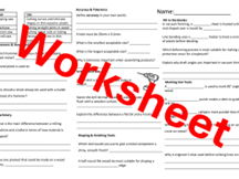 Tools and Processes worksheet CCEA Technology