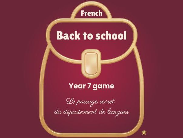 Back-to-school game – First lesson – Year 7 French
