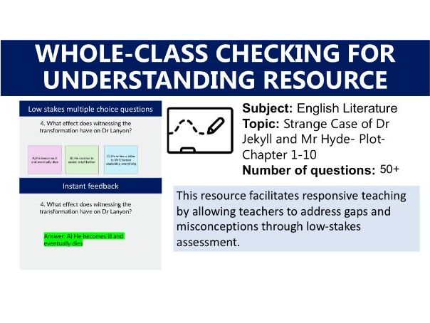 Strange Case of Dr Jekyll and Mr Hyde- Plot Quiz