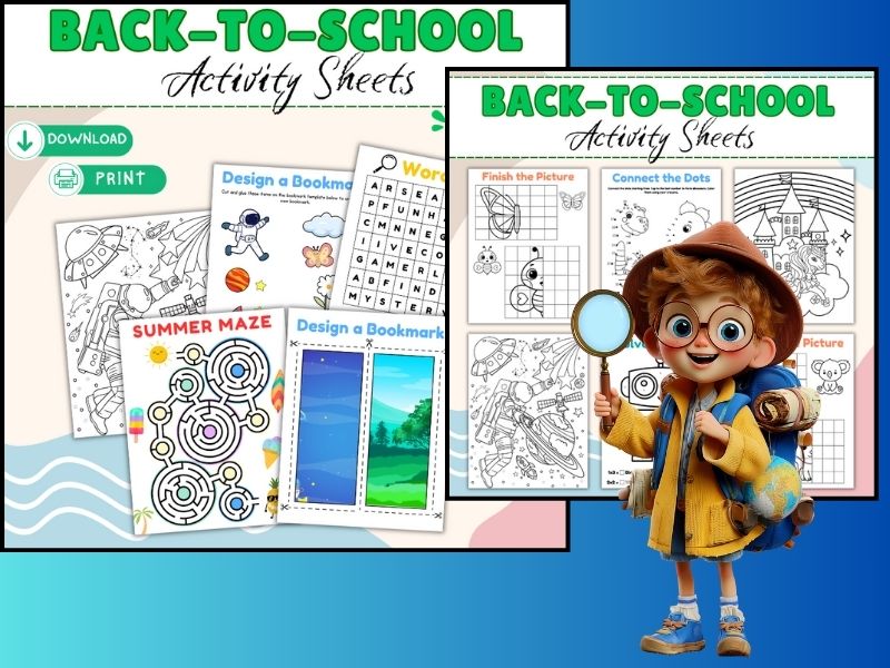Back To School Activity Pages For Ages 8-12