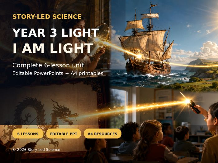 Year 3 Light Science | Complete 6-Lesson Story-Led Unit + PowerPoints & Resources