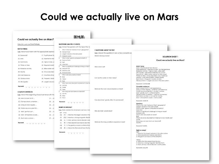 Could we actually live on Mars Teaching Resources