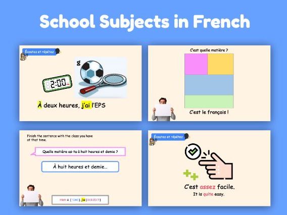 French School Subjects - Mini Pack