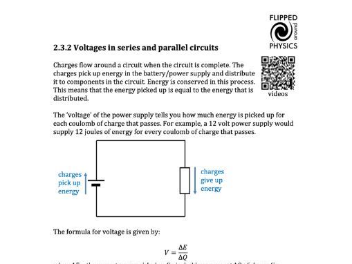 Voltages in series and parallel circuits