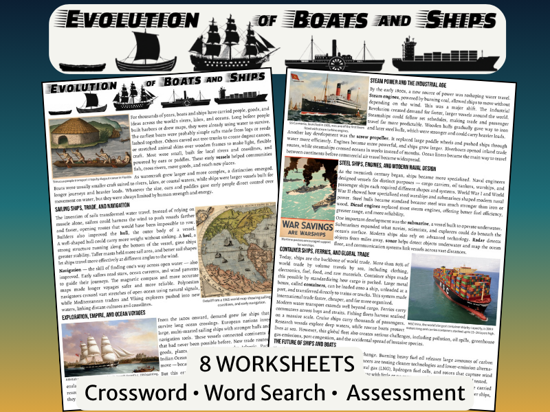 Boats and Ships Reading Comprehension