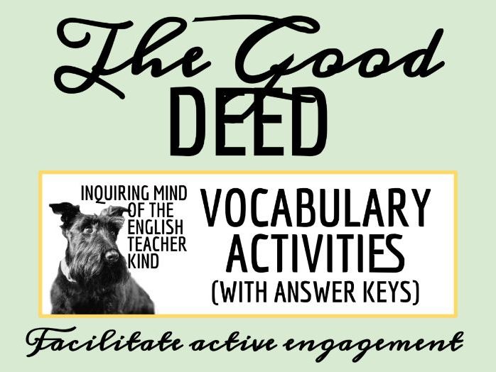 "The Good Deed" by Pearl Buck Vocabulary Games and Activities (Short Story)