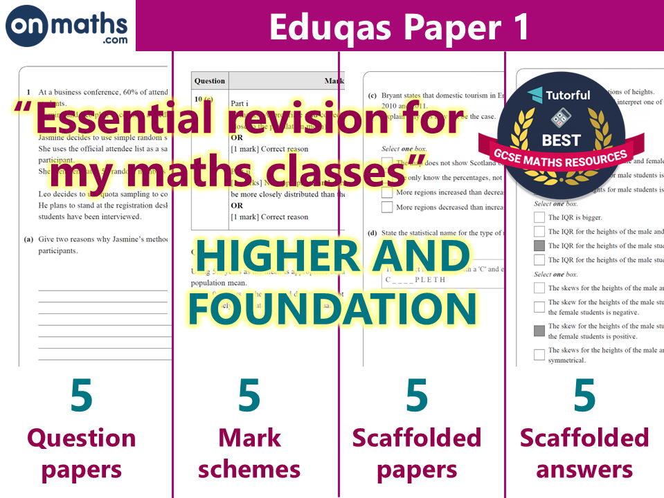 Maths GCSE Predicted Papers (November 2026) Eduqas Paper 1