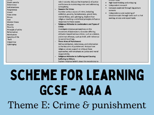 GCSE crime & punishment scheme for learning