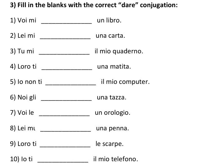 DARE Conjugation Worksheets / Present Tense