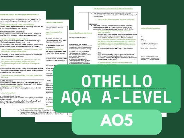 AQA Othello AO5: Critical Opinions & Interpretations Guide