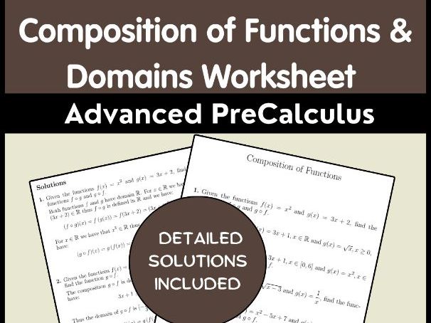 Composition of Functions & Domains Worksheet | Advanced PreCalculus