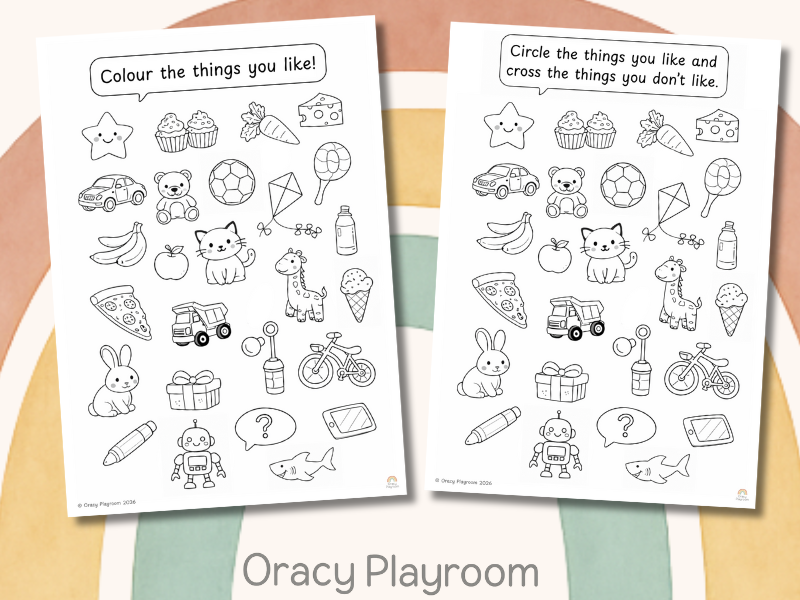 Like & Don’t Like: Oracy Response Sheet