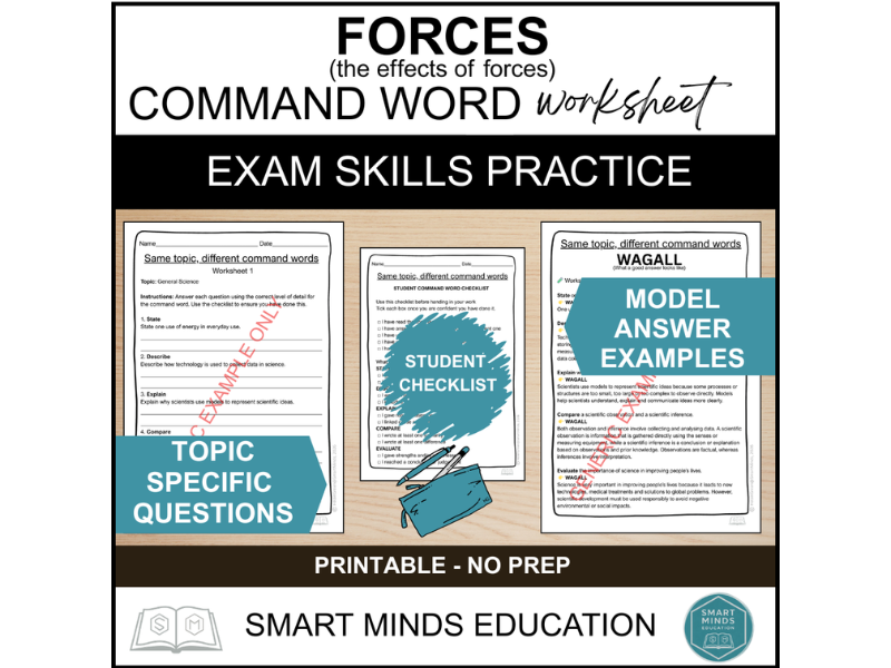 THE EFFECT OF FORCES | PHYSICS REVISION WORKSHEET | SCIENCE EXAM PRACTICE | COMMAND WORDS