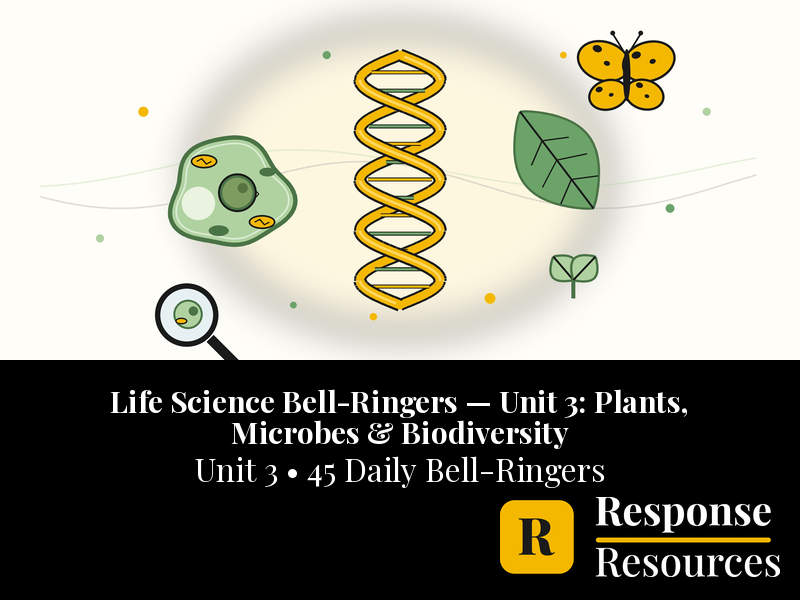 Life Science Bell Ringers Unit 3 - 45 Daily Warm-Ups (Grades 6-8)