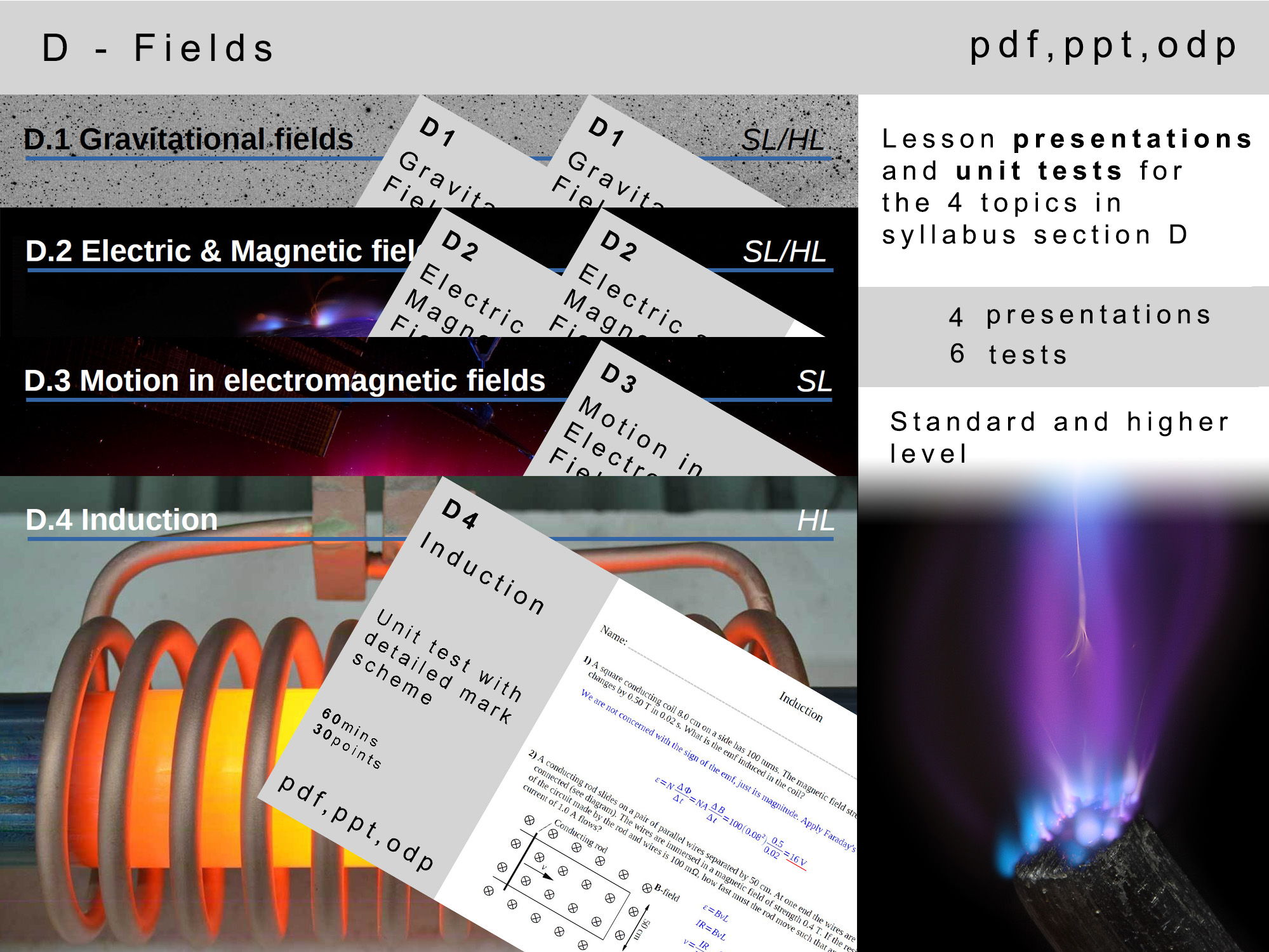 IB physics: D - Fields. Presentations & tests.