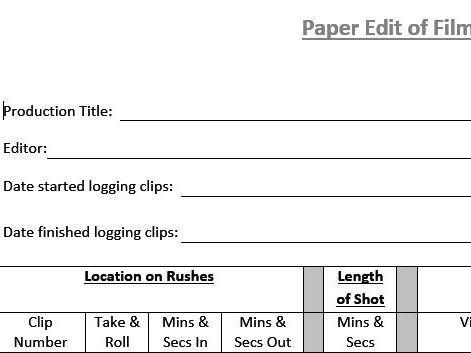  Paper  Edit  Film TV Media Students Teaching Resources