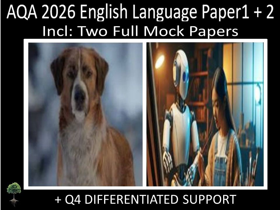 Two AQA GCSE English Language Paper 1 + 2 Mocks | Q4 Differentiated Support