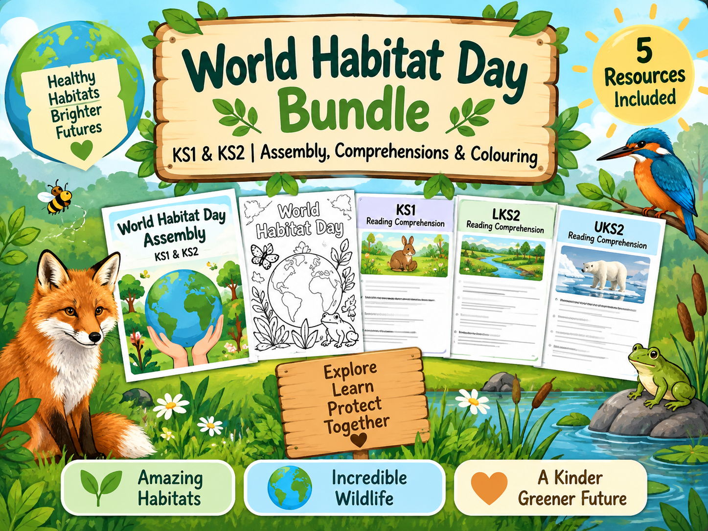 World Habitat Day Bundle | KS1 & KS2 | Assembly, Comprehensions & Colouring | Updated for 2026-27