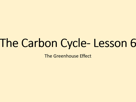 The Carbon Cycle- Greenhouse Effect (Edexcel A-Level Geography)