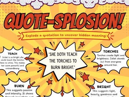Quote-Splosion! Quotation Analysis Poster,  KS3 English