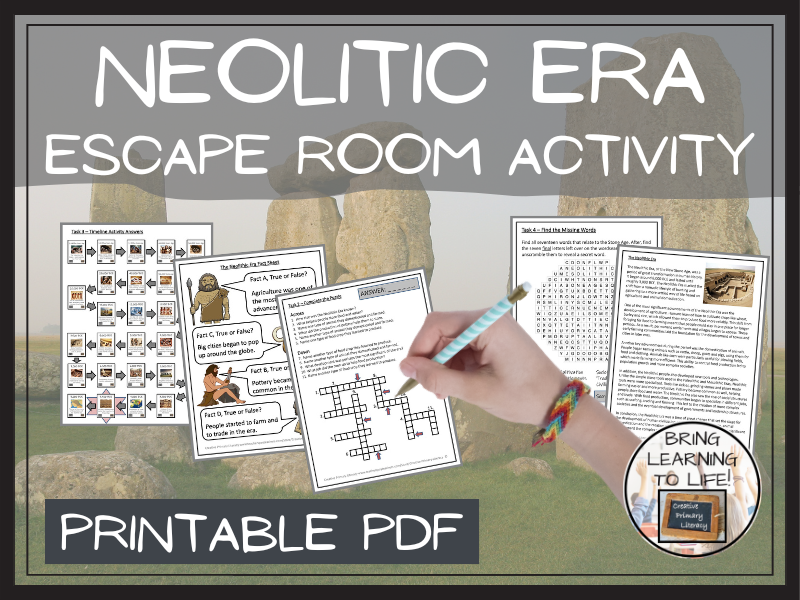 Neolithic Era Escape Room Activity